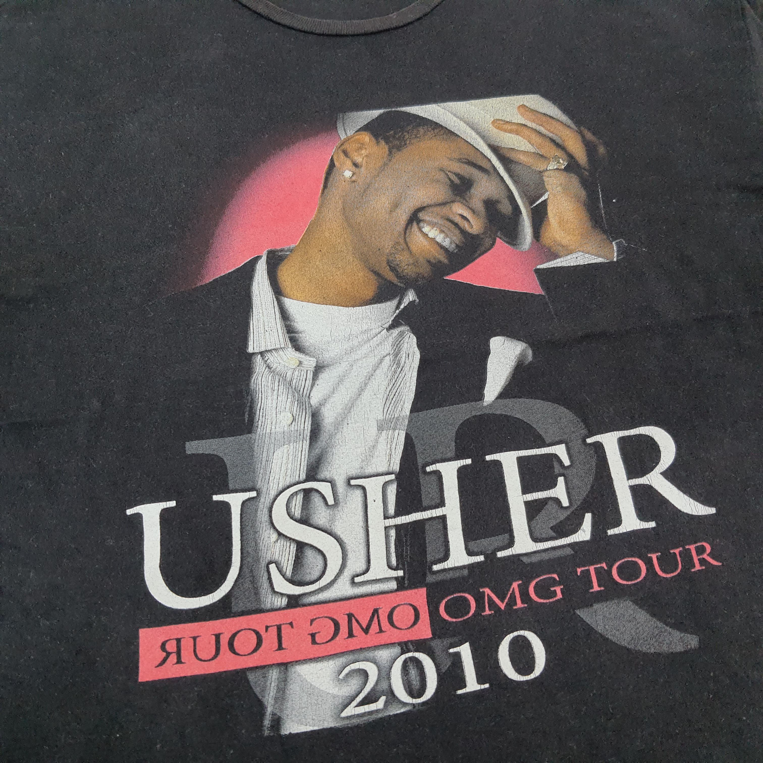 Band Tees × Vintage Vintage USHER OMG Tour 2010 Tshirt Size US L / EU 52-54 / 3 - 2 Thumbnail