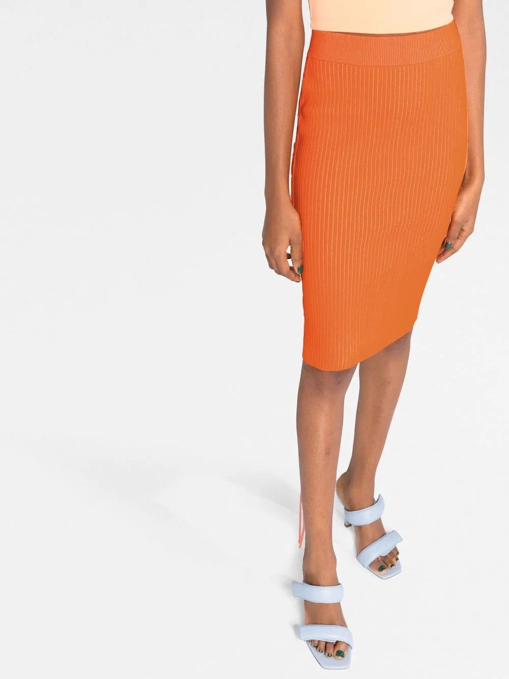 Off-White o1y1225 Midi Skirt in Orange Size 28" / US 6 / IT 42 - 3 Thumbnail