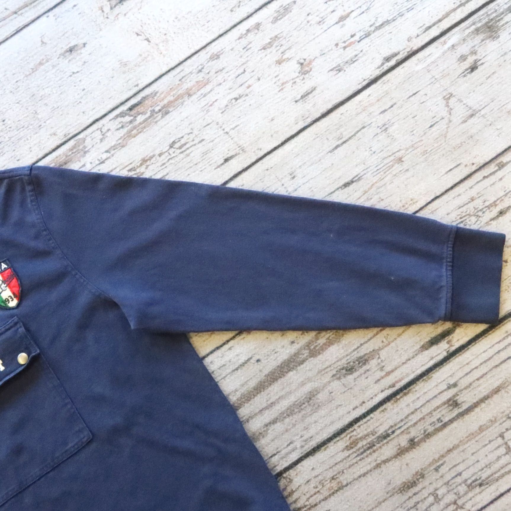 Polo Ralph Lauren VINTAGE Polo Ralph Lauren Italia Hoodie Sweatshirt Men L Blue Pullover 90s Size US L / EU 52-54 / 3 - 5 Thumbnail