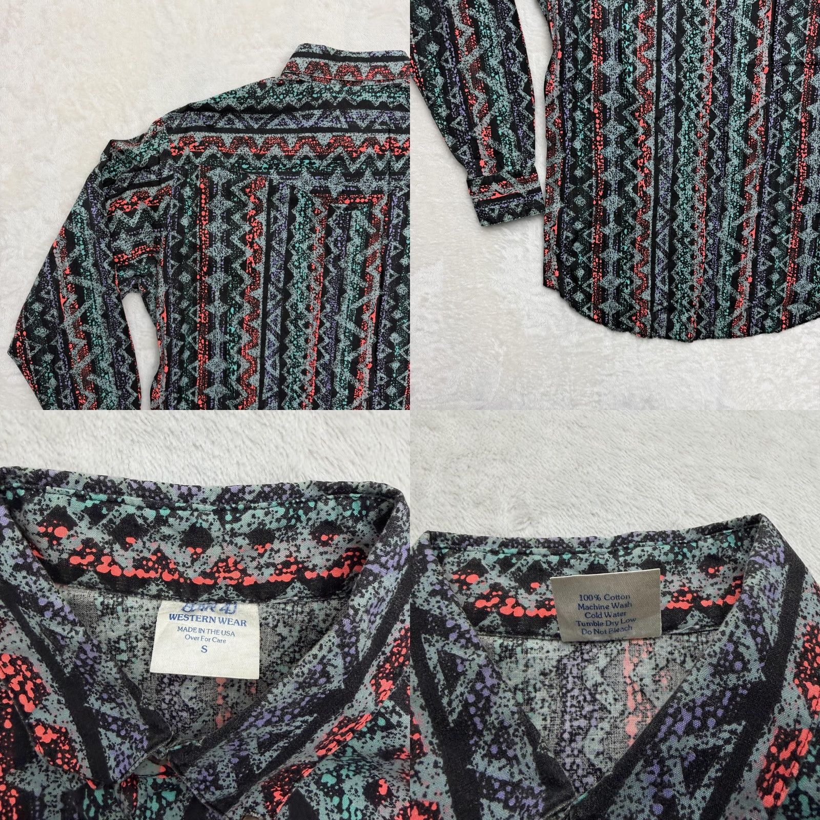 Vintage VINTAGE Bar 40 Western Shirt Mens S Black Aztec Geometric Button Up USA Size US S / EU 44-46 / 1 - 9 Thumbnail