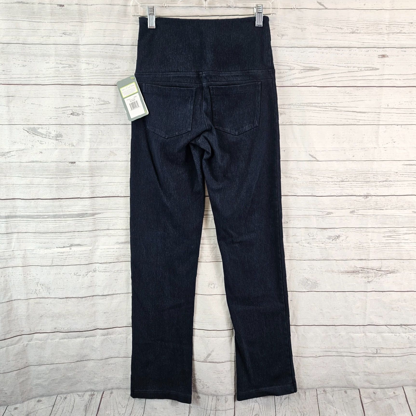 Vintage Lysse Womens Straight Leg Leggings Sz S Blue Pull On Mid Rise Cotton Blend Leggings Size 28" / US 6 / IT 42 - 3 Thumbnail