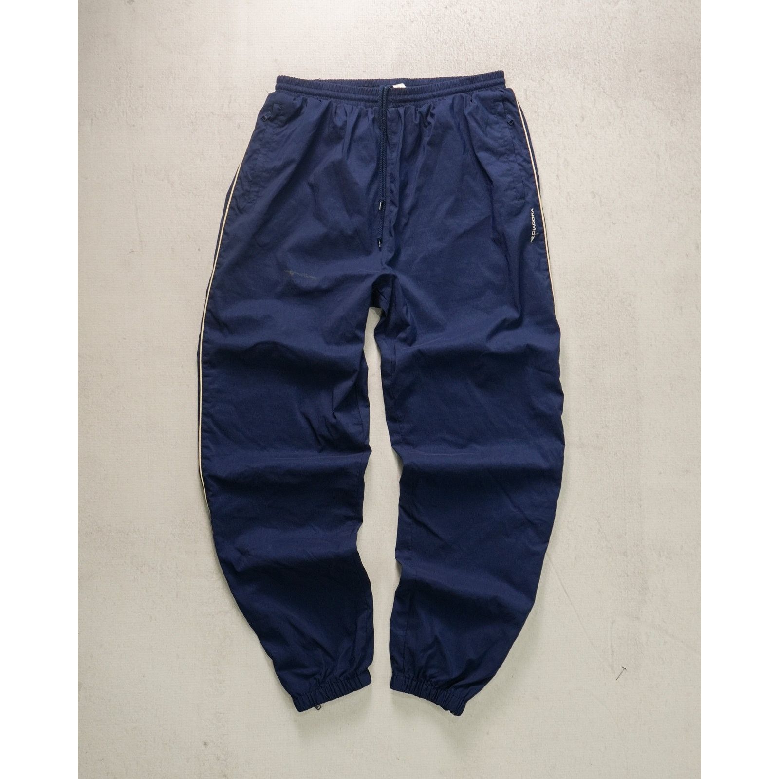 Diadora Vintage 90s Diadora Blue Cuffed Track Pants - Men's Large Size US 30 / EU 46 - 1 Thumbnail