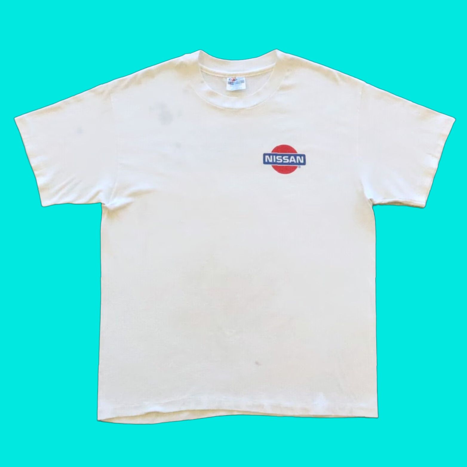 Hanes VINTAGE Nissan Subaru Cypress Coast Dealership Tshirt Shirt L White Mens 90s Concert? Size US L / EU 52-54 / 3 - 1 Thumbnail
