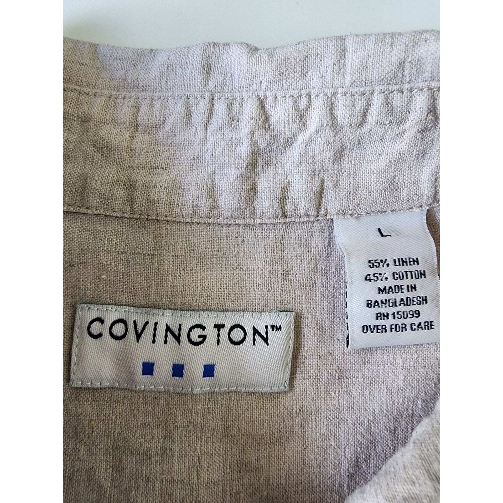 Covington Covington Button Down Dress Shirt Mens Size Large Cream Size US L / EU 52-54 / 3 - 3 Thumbnail