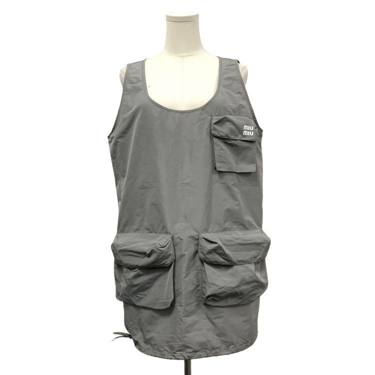 Miu Miu Miu Miu Grey Pocket Utility Midi Dress Size 36 Size XS / US 0-2 / IT 36-38 - 1 Thumbnail