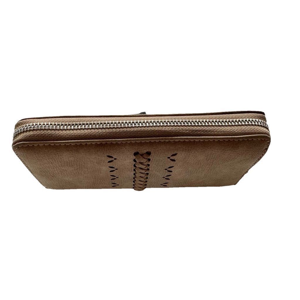 Other Roots RFID Braided Rectangular Zip Around Tassel Wallet Tan Size ONE SIZE - 5 Thumbnail