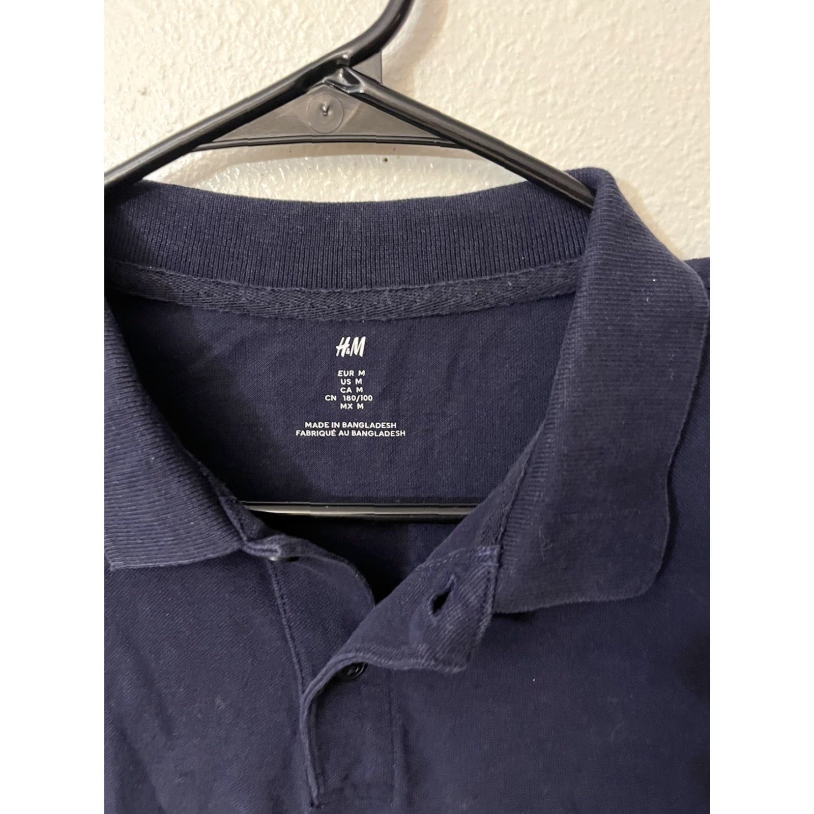 H&M H&M Men's Regular Fit Short Sleeve Navy Blue Polo Shirt Size M Casual Cotton Size US M / EU 48-50 / 2 - 3 Thumbnail