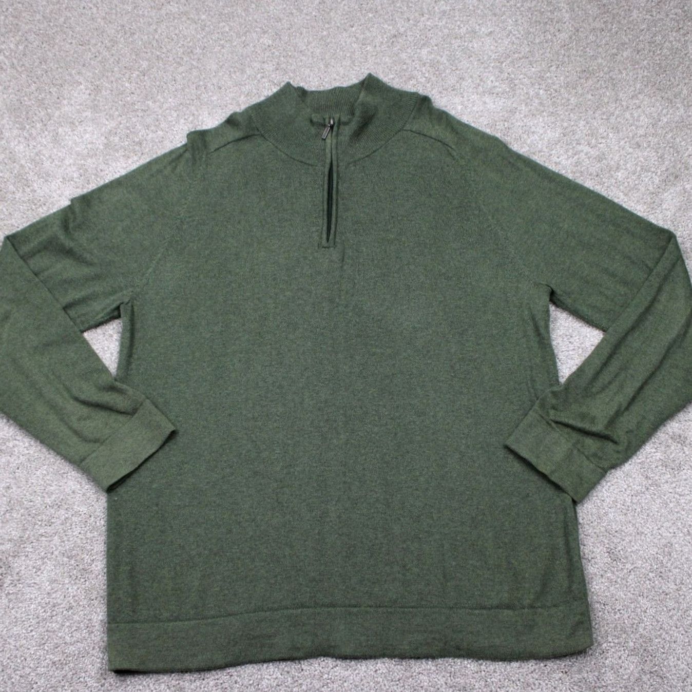 Vintage L.L. Bean Sweater Mens Large Green 1/4 Zip Pullover Casual Knit Cashmere Cotton Sweatshirt L/S Size US L / EU 52-54 / 3 - 2 Thumbnail