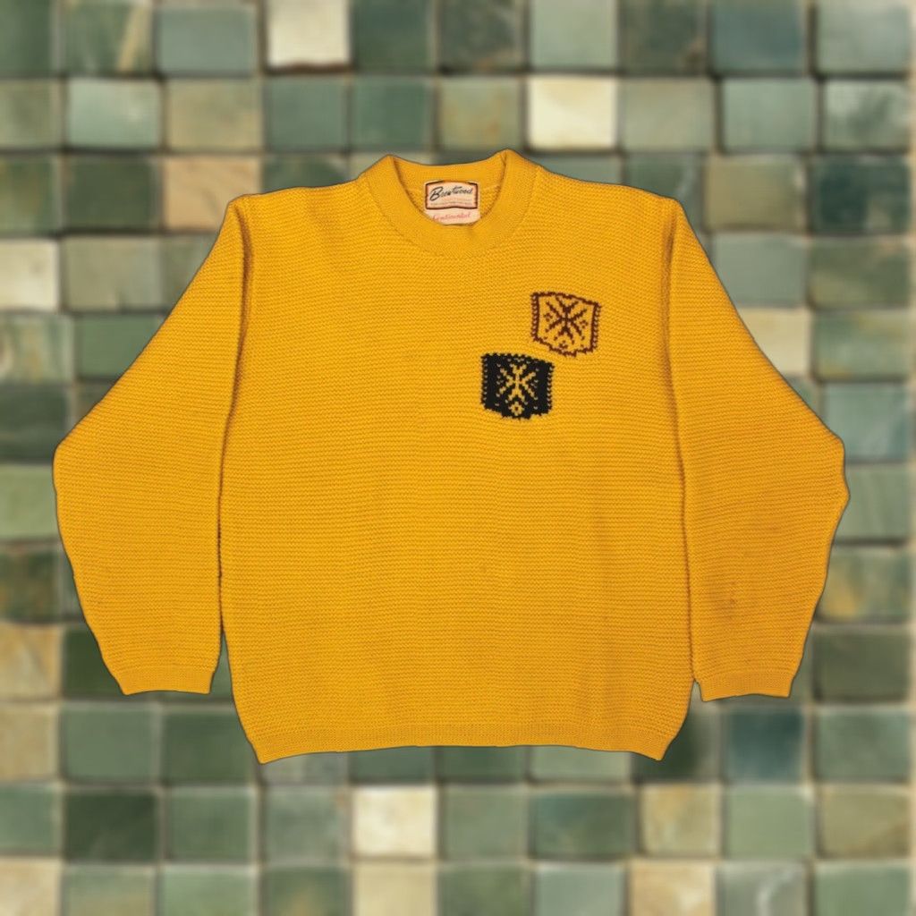 Vintage VTG Brentwood Sweater 50s 60s Wool Yellow Size M Mens Vintage Continent al Pullover/ Sweater Casual Size US M / EU 48-50 / 2 - 1 Thumbnail