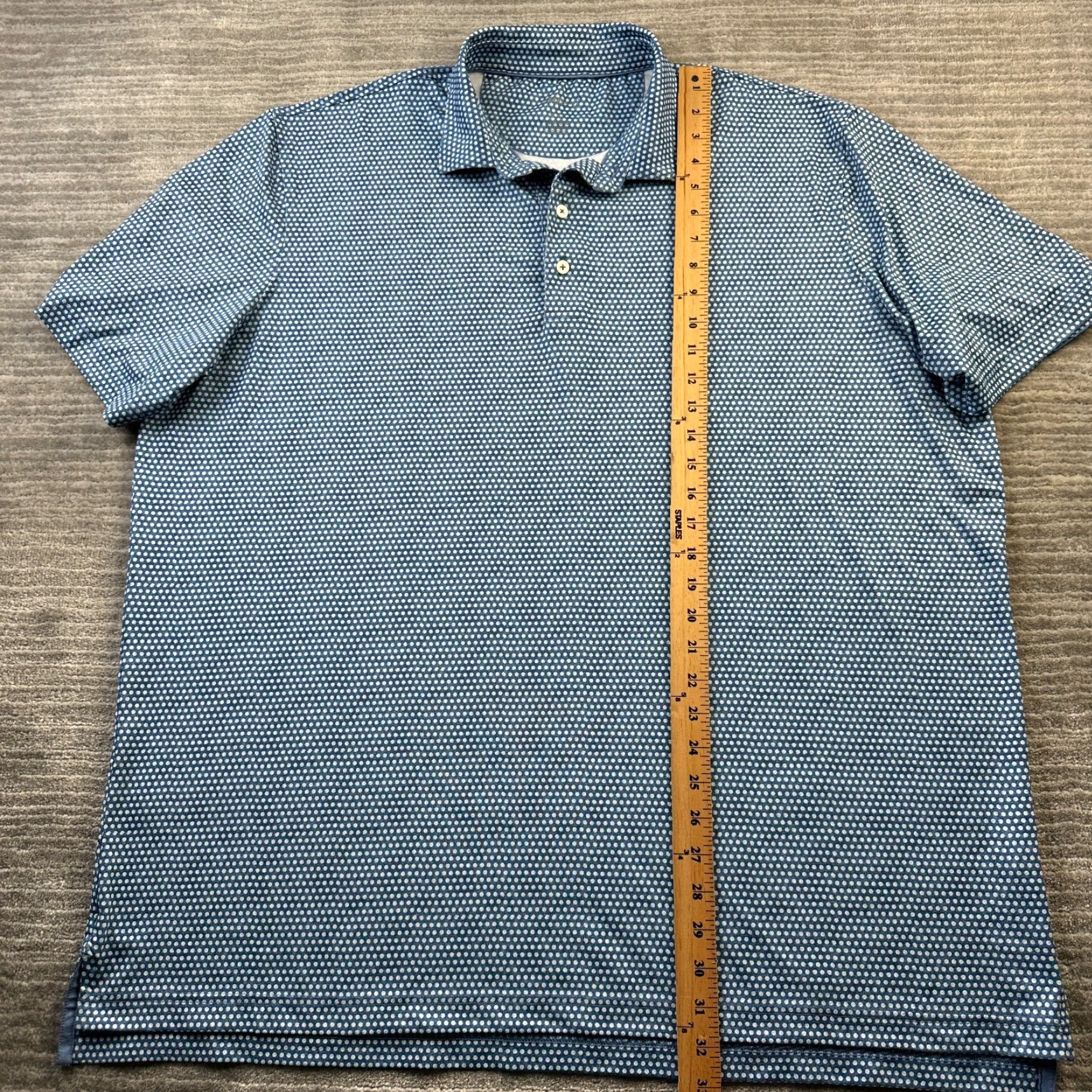 johnnie-O johnnie-O Polo Shirt Mens 2XL Blue All Over Print Golf Performance Size US XXL / EU 58 / 5 - 7 Thumbnail