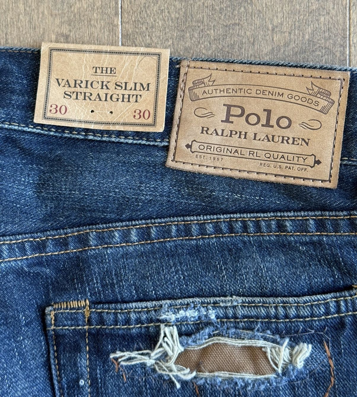 Polo Ralph Lauren × Ralph Lauren New Rare Polo Patchwork Distressed Straight Slim Jeans 30x30 Size US 30 / EU 46 - 10 Thumbnail