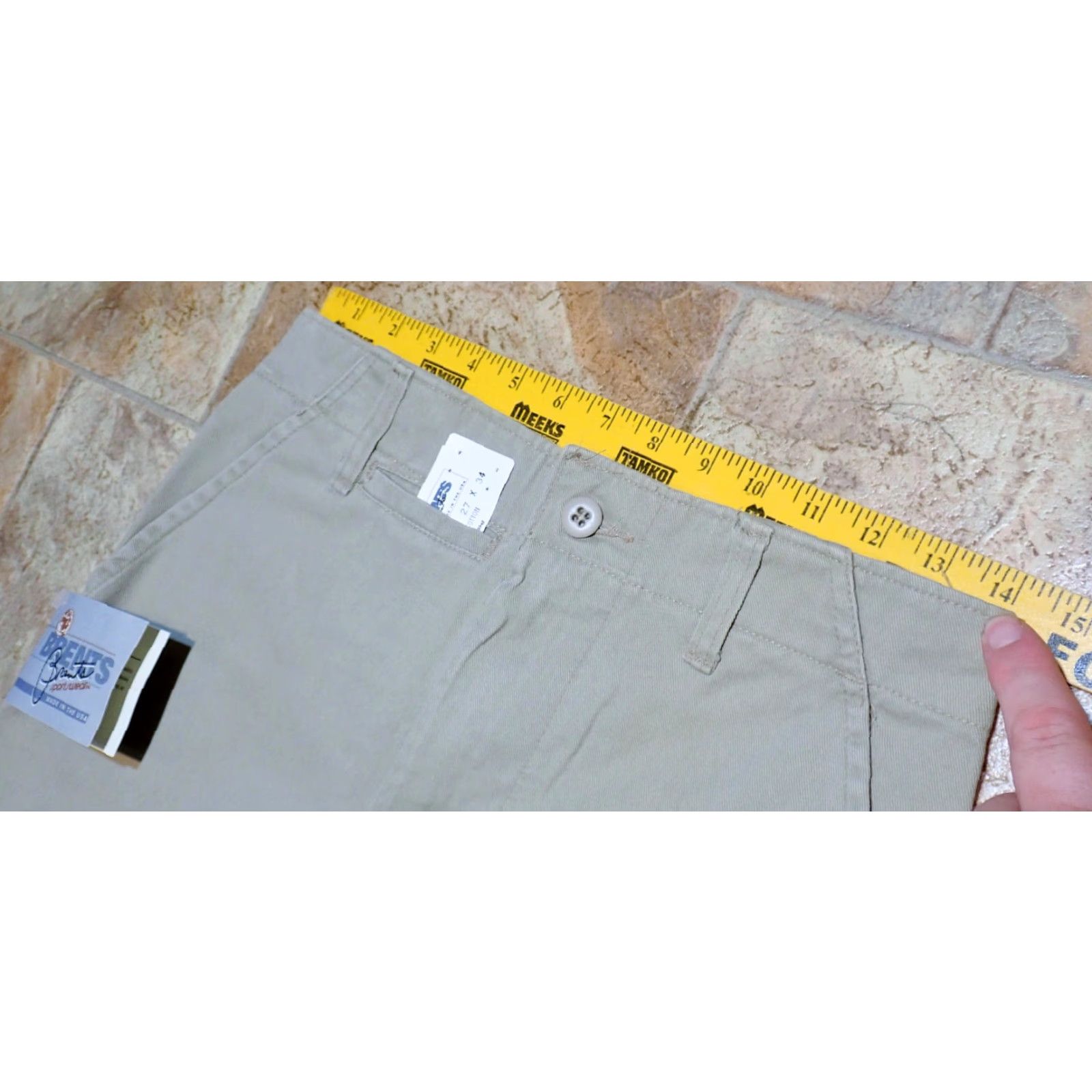 Vintage VINTAGE Brents Sportswear Khaki Chino Pants 28x32 USA Workwear Button Fly Straight Leg Classic Military Mens Size US 27 - 6 Thumbnail