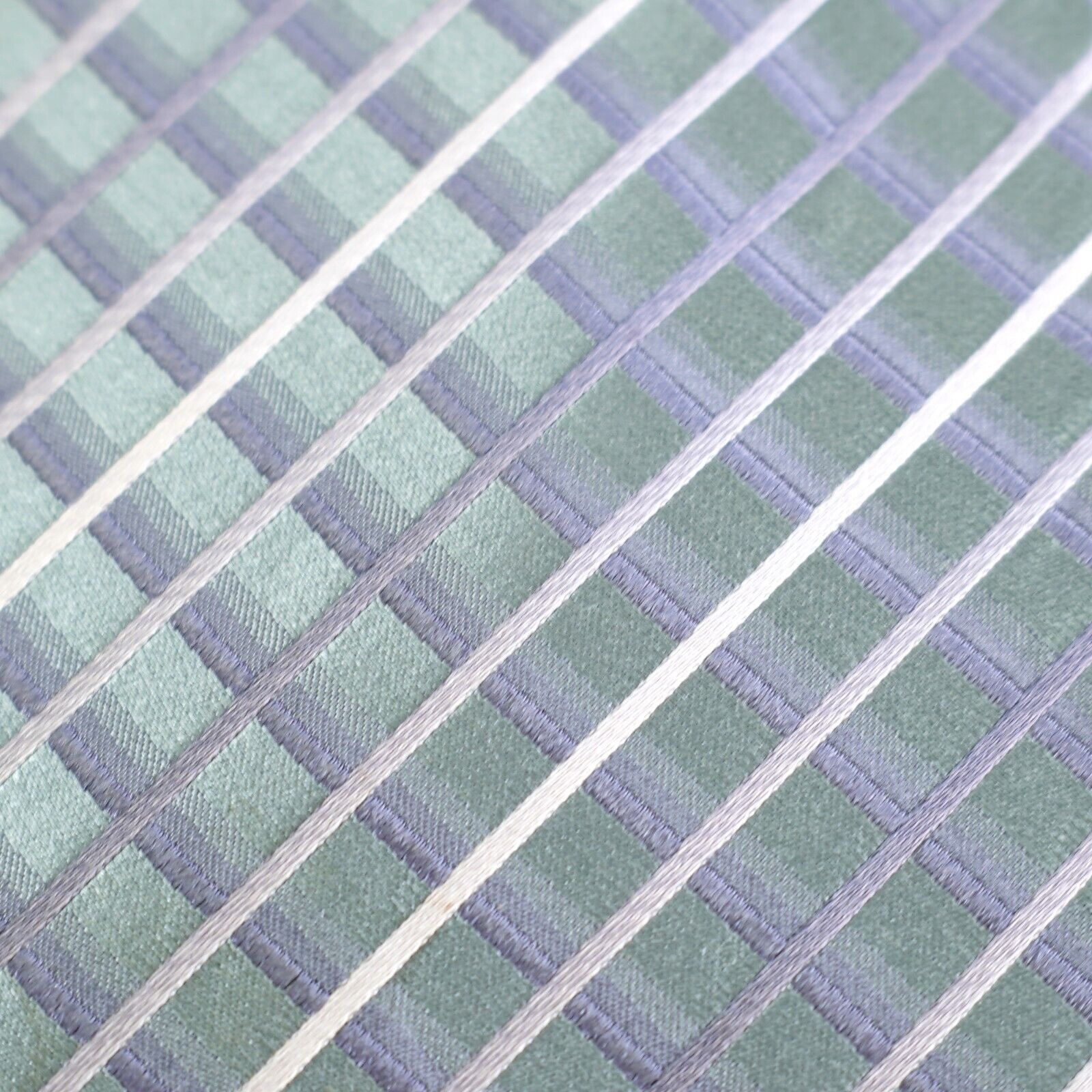 Kenneth Cole Kenneth Cole Reaction Green Gray Metallic Check Silk Tie Size ONE SIZE - 2 Thumbnail