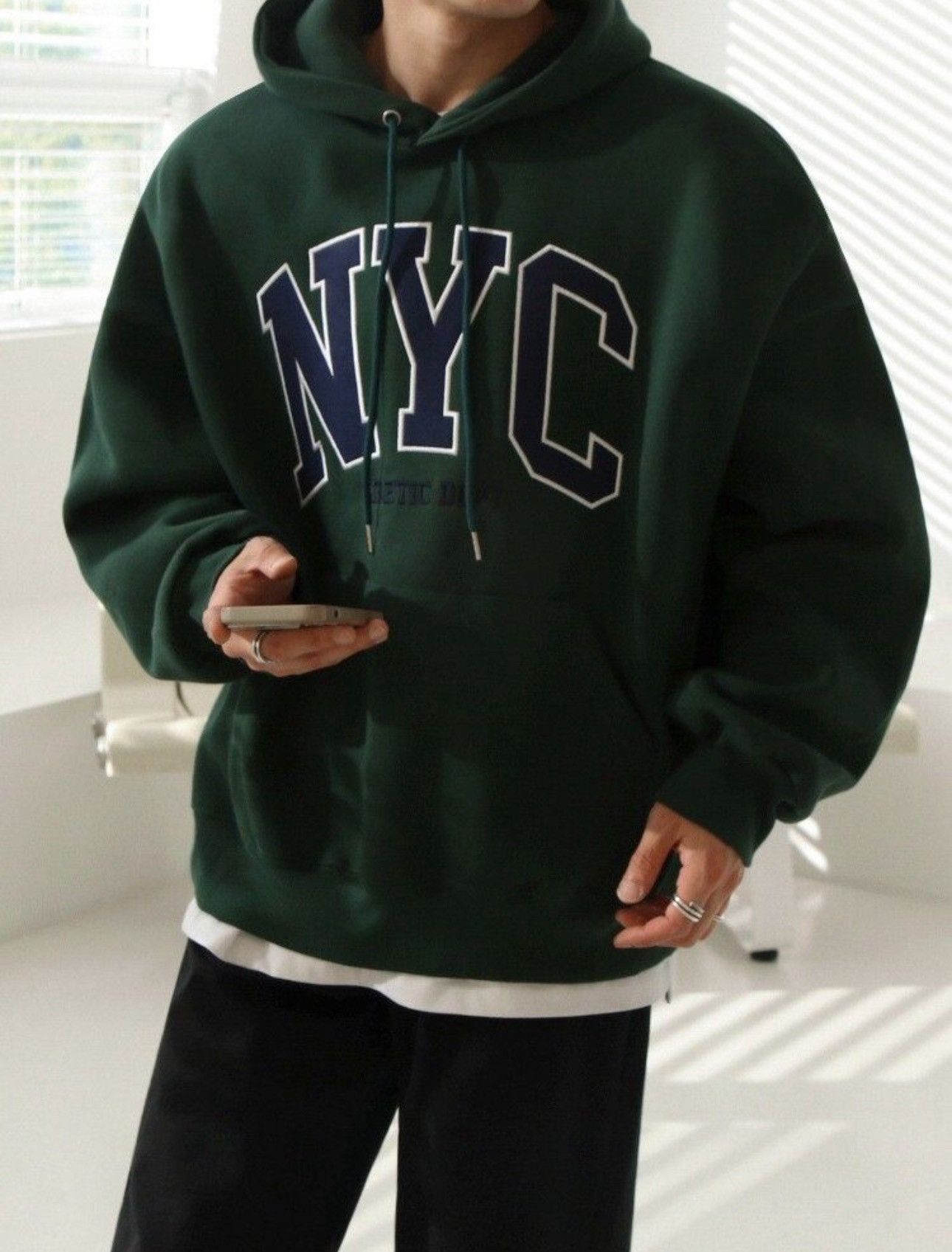 Japanese Brand × Vintage NYC Graphic Green Hoodie Sweatshirt Size US M / EU 48-50 / 2 - 1 Thumbnail