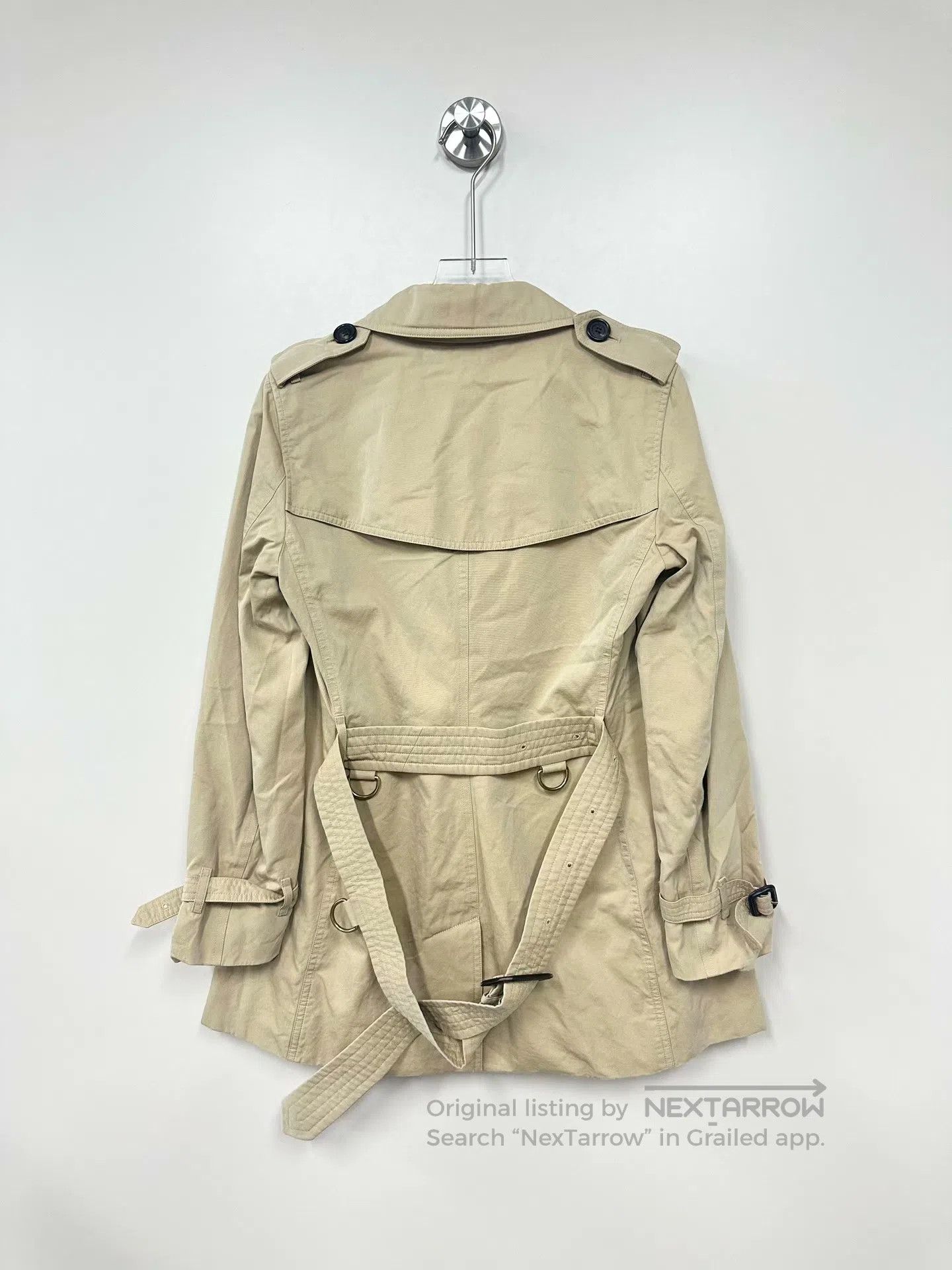 Burberry Burberry Classic khaki double-breasted lined tartan croppe Size XS / US 0-2 / IT 36-38 - 2 Thumbnail