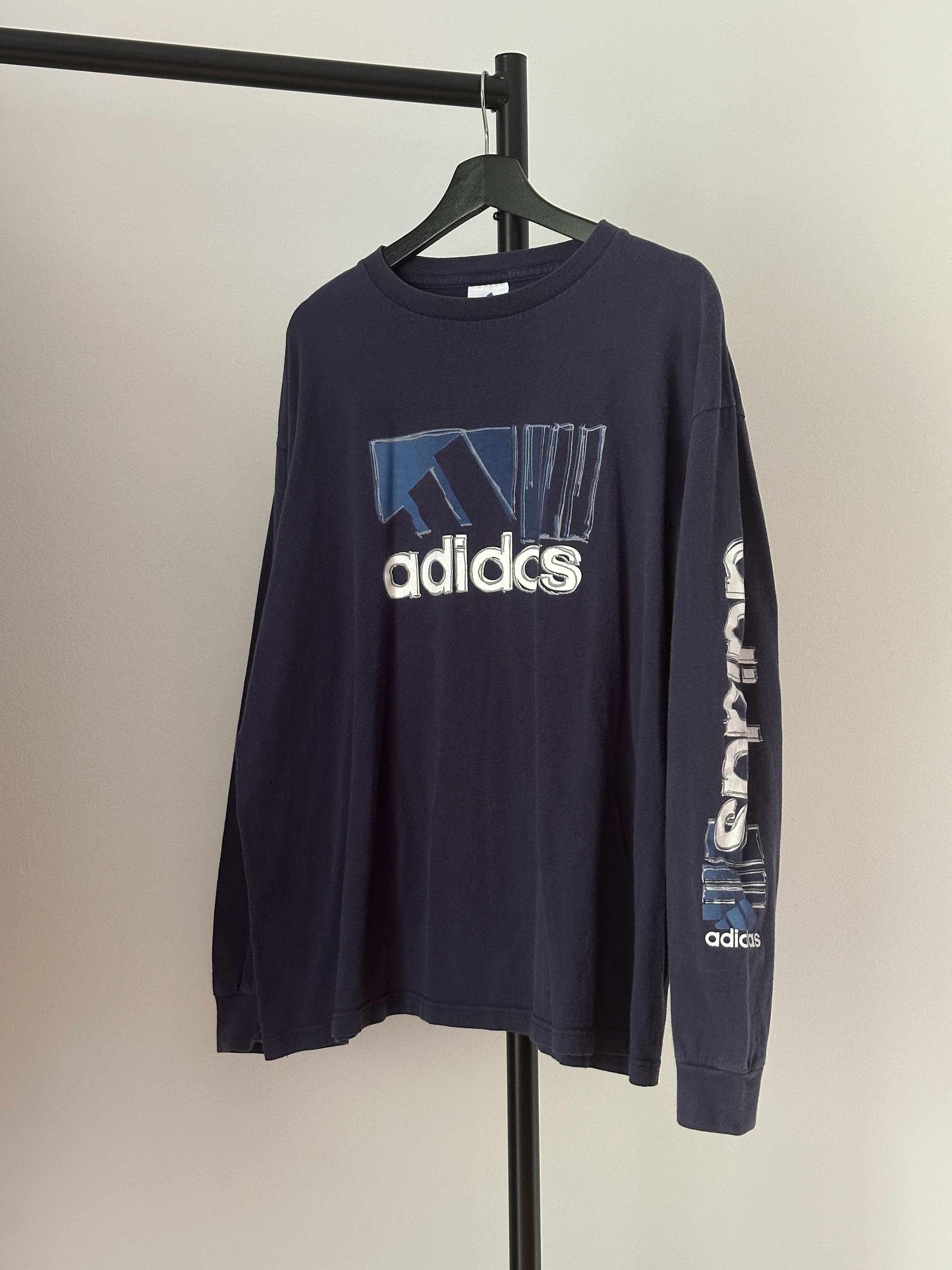 Adidas × Vintage Vintage Adidas Big Logo L/S Size US XL / EU 56 / 4 - 1 Thumbnail