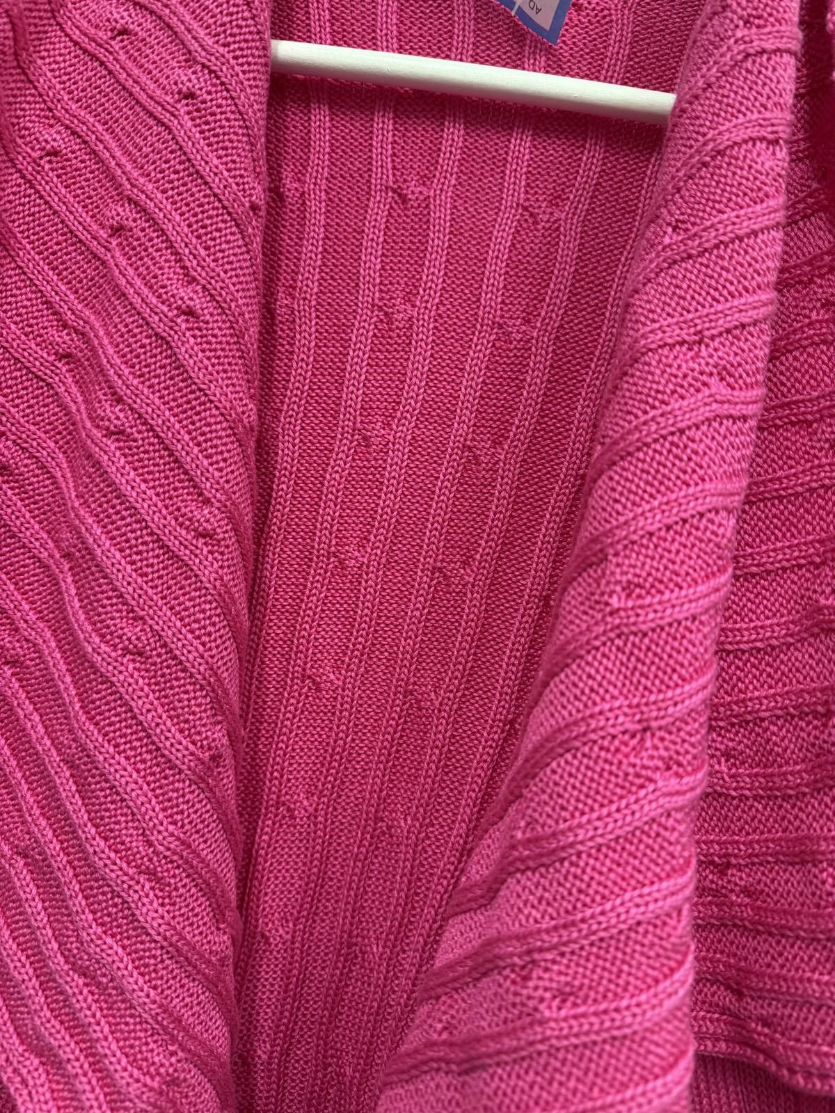 Polo Ralph Lauren Ralph Lauren Pink Cable Knit Open Front Cardigan Medium Size M / US 6-8 / IT 42-44 - 3 Thumbnail