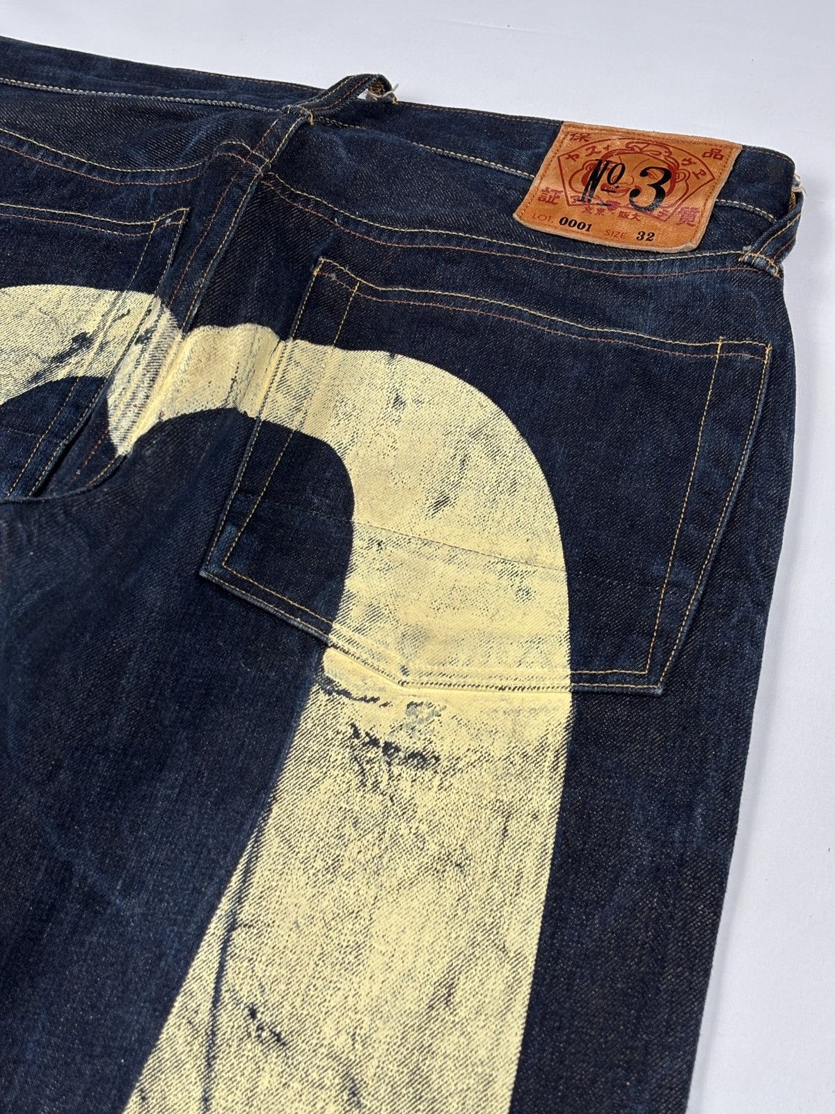 Evisu Lot.0001 White Print Daicock Selvedged Jeans Size US 32 / EU 48 - 4 Thumbnail