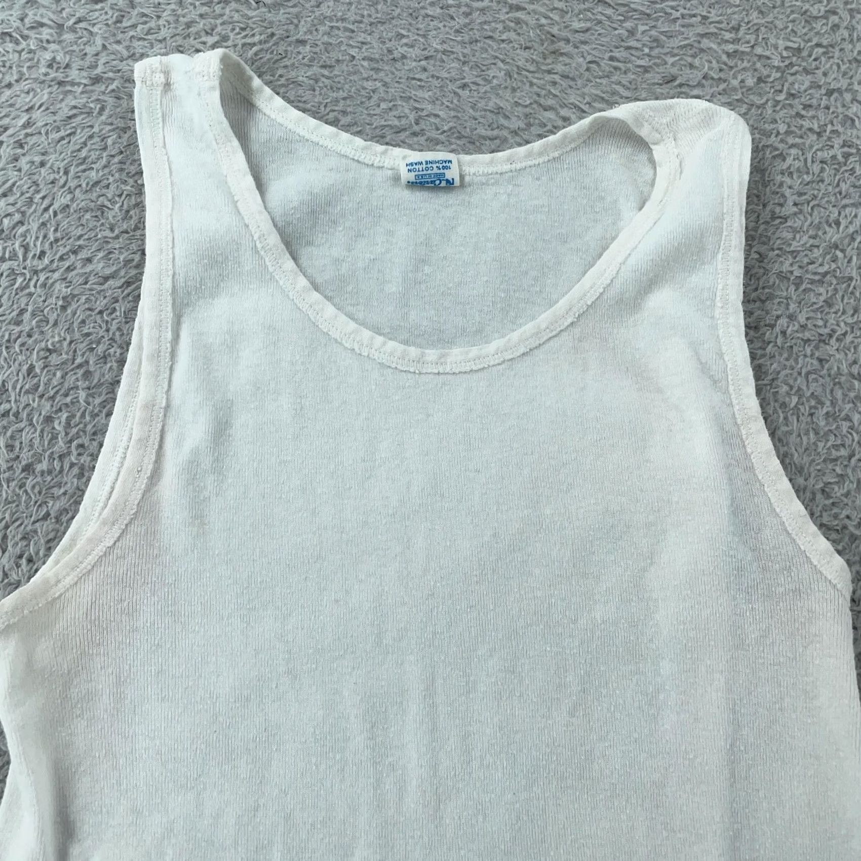 Carter's VINTAGE Carter's Tank Top Undershirt White 100% Cotton 16 Adults USA Ribbed Slim Fit Size 16 Size US L / EU 52-54 / 3 - 2 Thumbnail