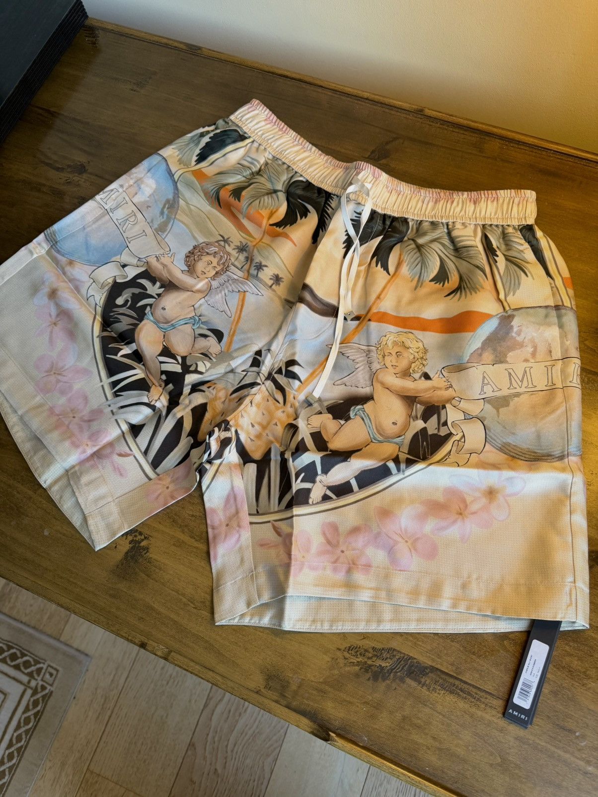 Amiri AMIRI 100% Silk Cherub Shorts Size US 34 / EU 50 - 1 Thumbnail