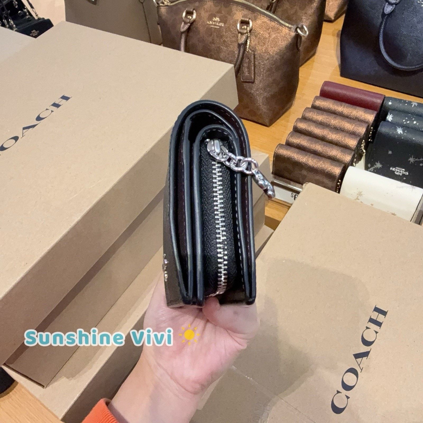 Coach NWT Coach Snap Wallet With Star Print CCL97, Silver Black Size ONE SIZE - 3 Thumbnail