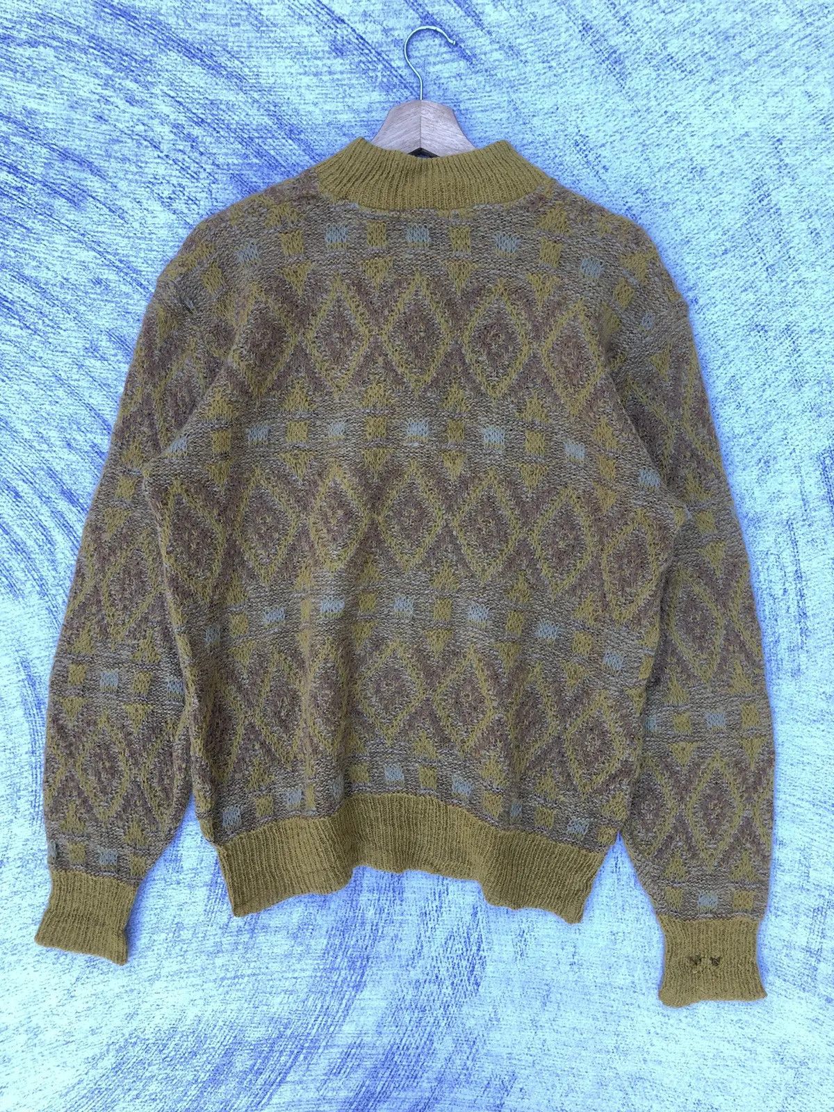 Aran Isles Knitwear 📌Vintage British Piper Shaggy Knit Polo Fleece Size US L / EU 52-54 / 3 - 10 Thumbnail