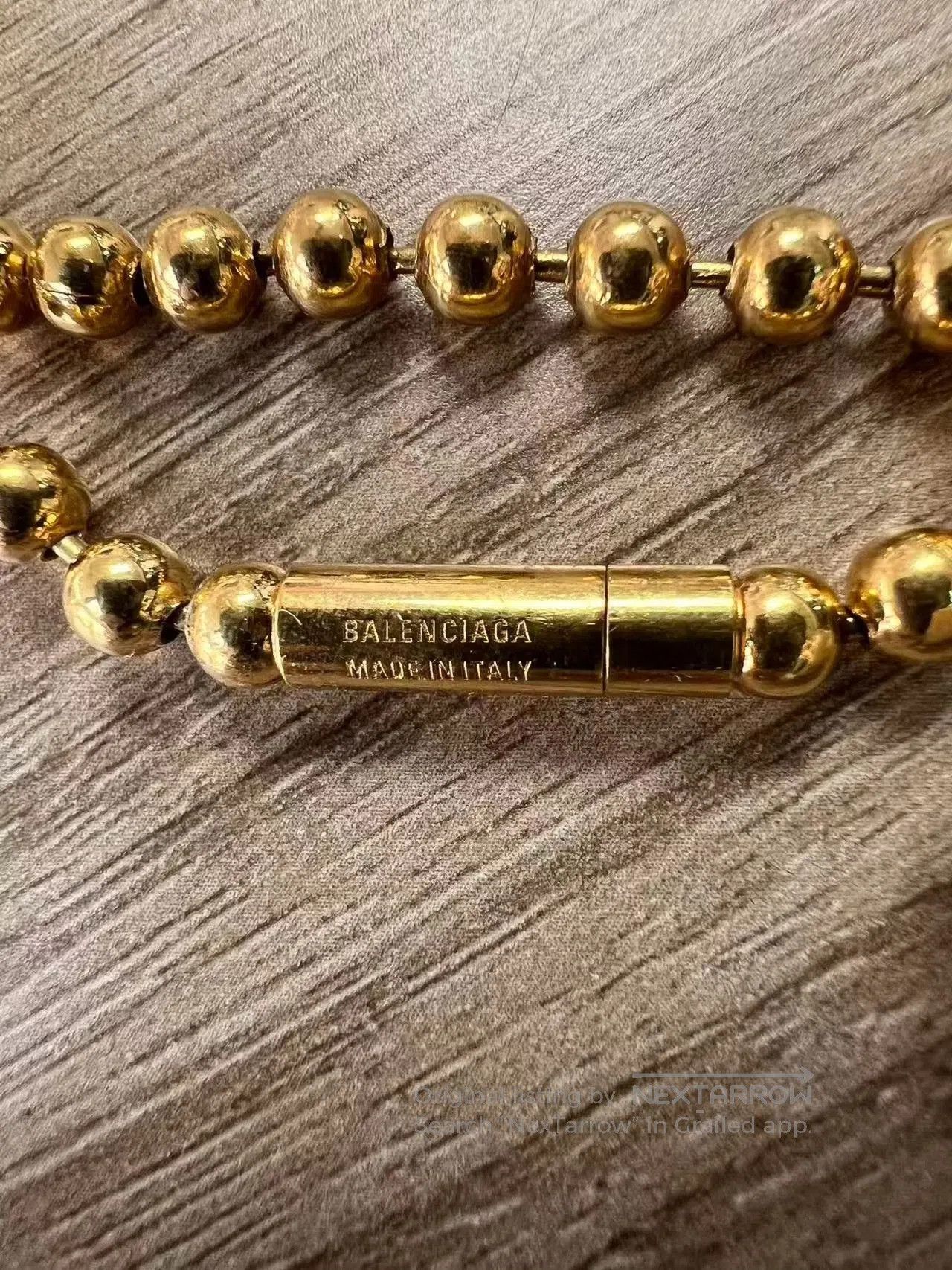 Balenciaga Balenciaga Gold Dog Bone Pendant Necklace. Size ONE SIZE - 5 Thumbnail