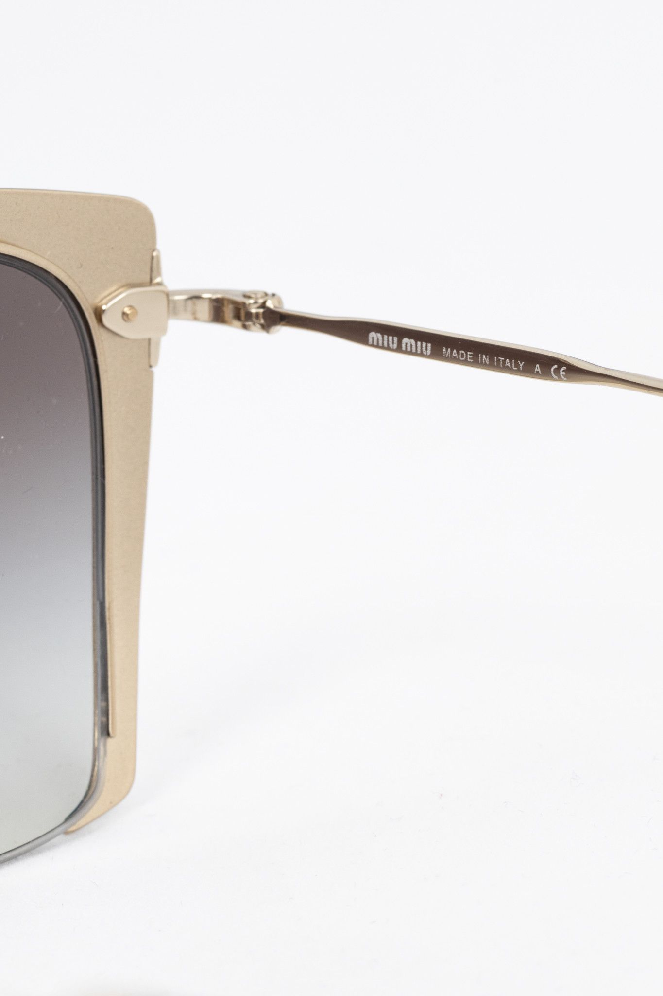 Miu Miu Miu Miu SMU 52R Black & Gold Square Sunglasses Size ONE SIZE - 8 Thumbnail