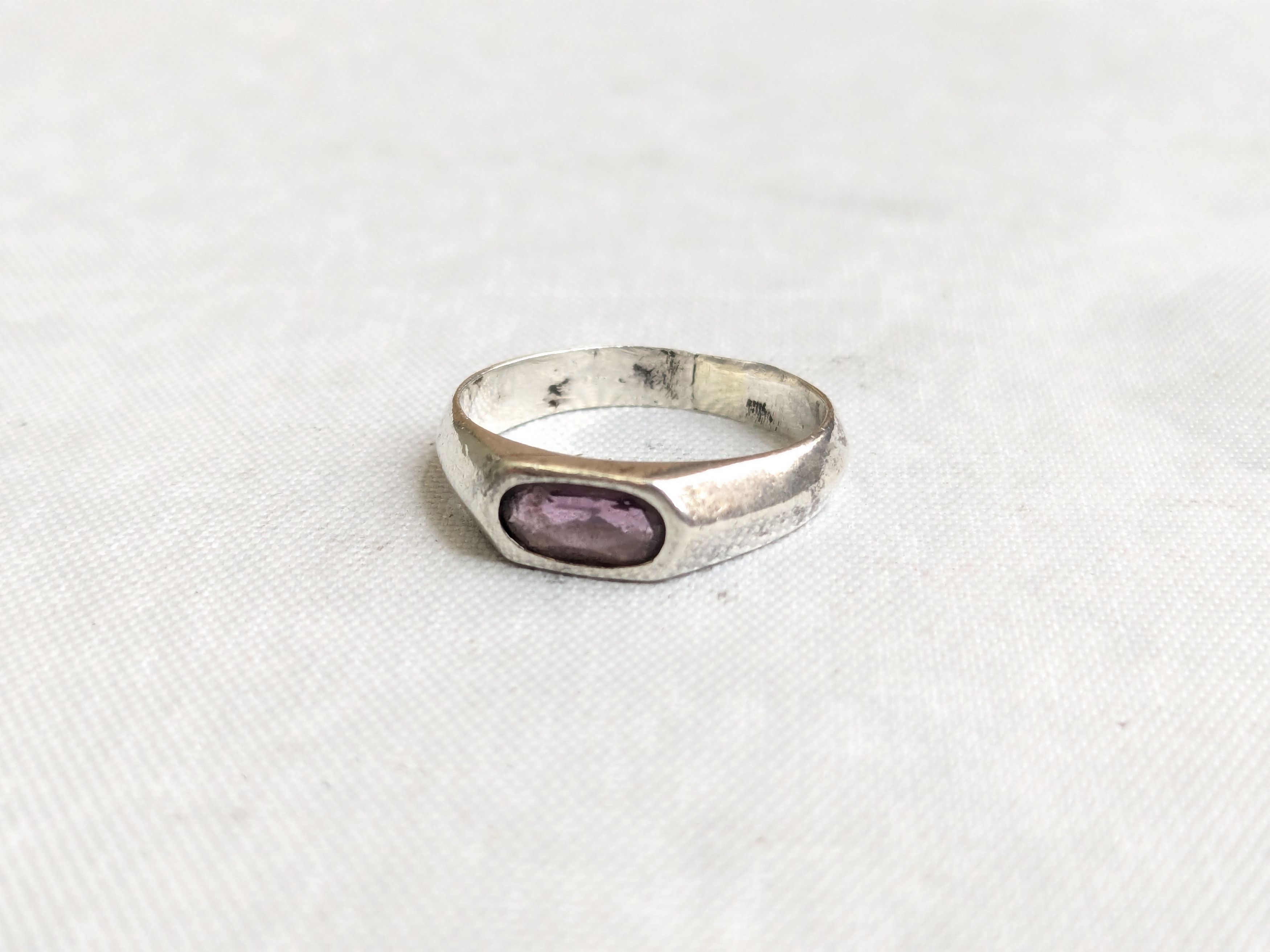 Jewelry Sterling Silver Ring Purple Amethyst Band Size ONE SIZE - 4 Thumbnail