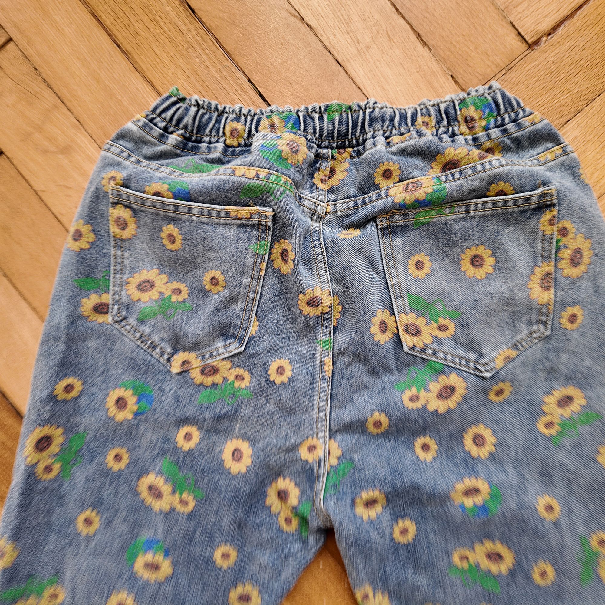 Other Sunflower Print Denim Pants Stretch Waist W30 Size US 30 / EU 46 - 4 Thumbnail