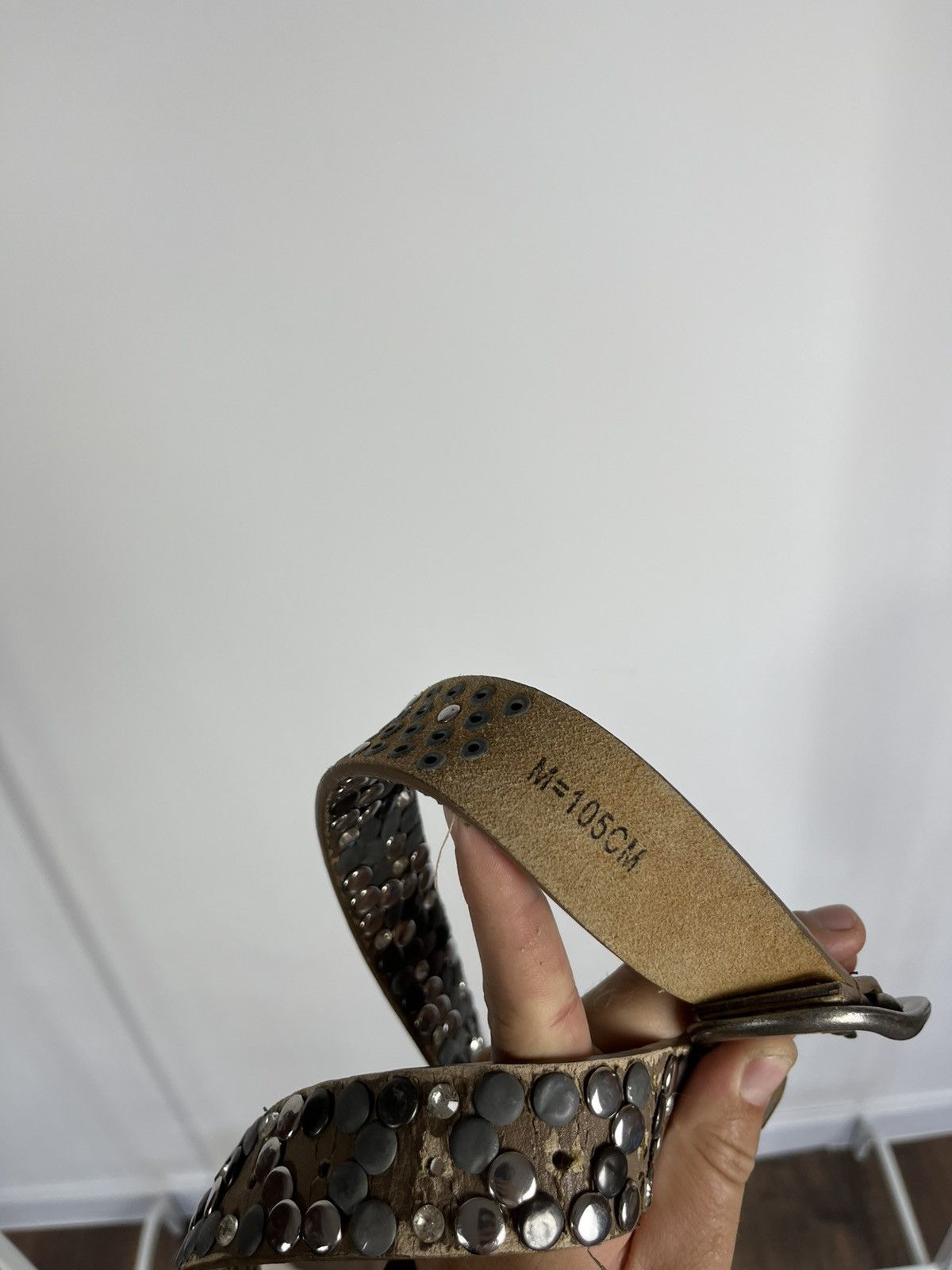 Other Vintage Studded Punk Belt 105cm 41in Rock Goth Metal Buckle Size ONE SIZE - 9 Thumbnail