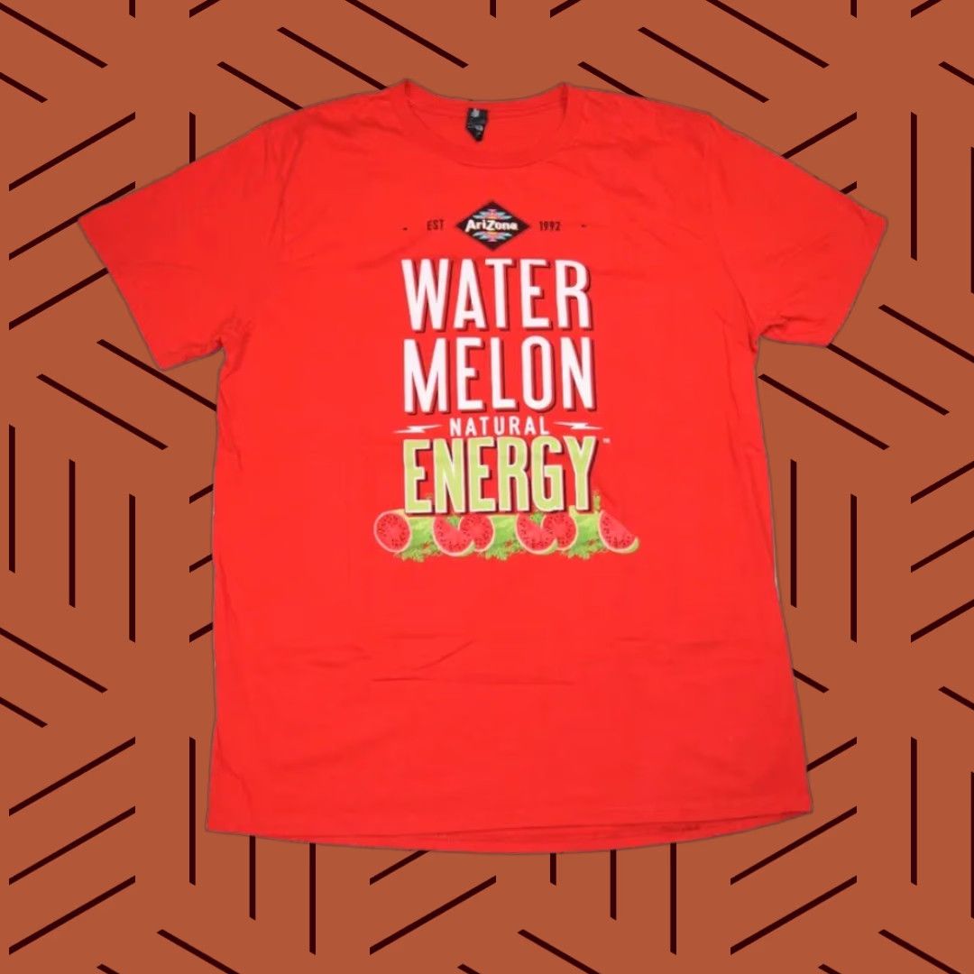 Vintage RARE ARIZONA TEA WATERMELON ENERGY MENS T-SHIRT XL RED GRAPHIC SELF Size US 36 / EU 52 - 1 Thumbnail
