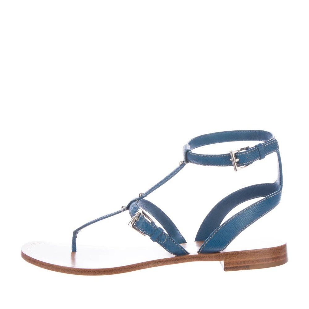 Prada PRADA Saffiano Leather Sandals Size: 9.5 | IT 39.5 Size US 9.5 / IT 39.5 - 1 Thumbnail