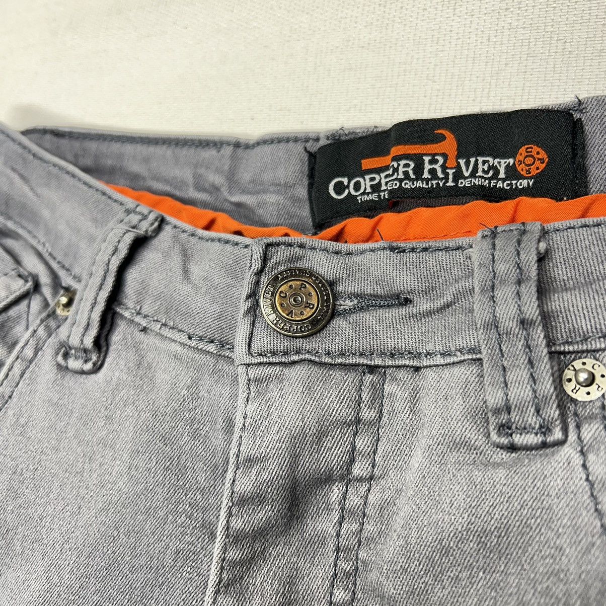 Other Copper Rivet Jeans Grey Skinny Moto Cargo Pocket Denim Size US 30 / EU 46 - 8 Thumbnail