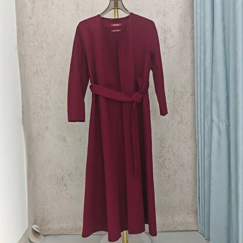Max Mara MaxMara Wool Long Coat in Rose Red 0089 Size M / US 6-8 / IT 42-44 - 1 Thumbnail