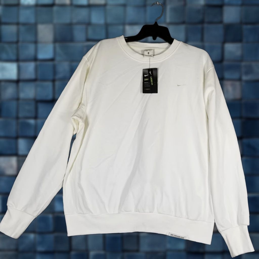Nike Nike Men's Medium White Logo Basketball Crew Neck Sweatshirt Fleece Activewear Size US M / EU 48-50 / 2 - 1 Thumbnail