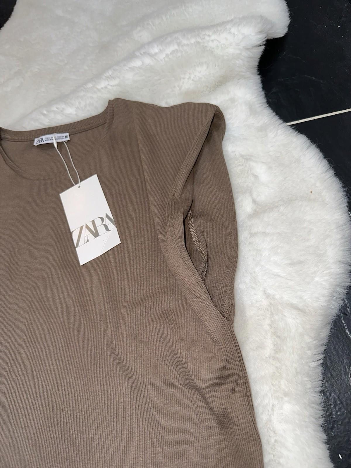 Zara ZARA Brown T-shirt Size S / US 4 / IT 40 - 2 Thumbnail