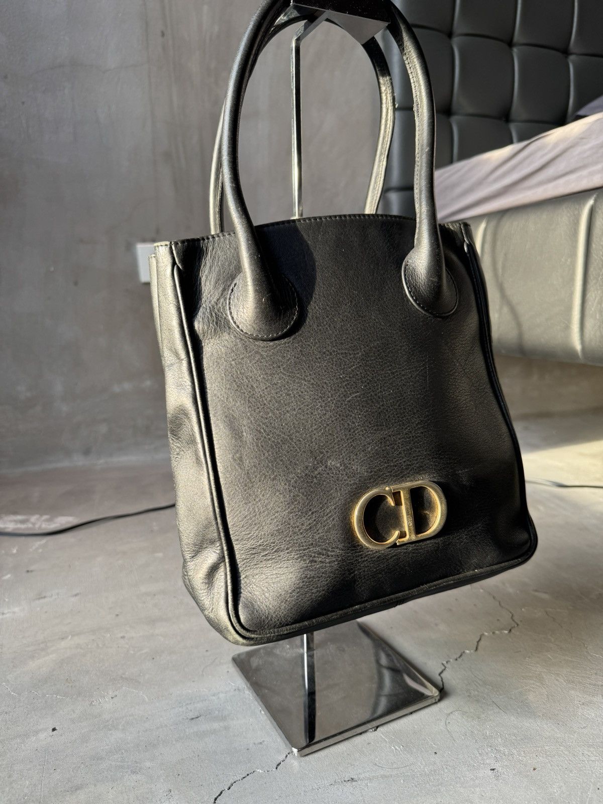 Dior × Vintage Christian Dior handbag, black CD leather, vintage, Size ONE SIZE - 1 Thumbnail