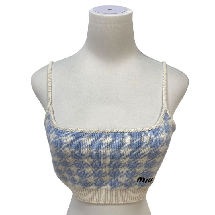 Miu Miu Miu Miu Houndstooth Cashmere Tank Top Size 40 Size S / US 4 / IT 40 - 1 Thumbnail