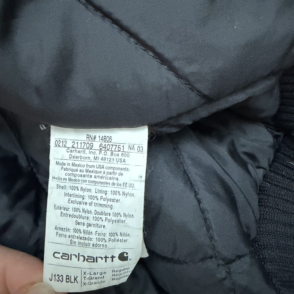 Carhartt Carhartt Active Hooded Jacket Quilted Linen Black Size US XL / EU 56 / 4 - 8 Thumbnail