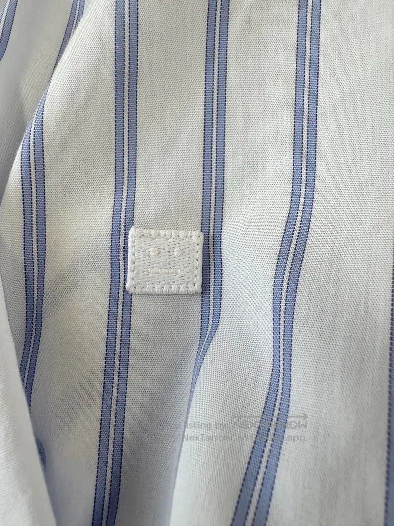 Acne Studios Acne Studios Blue and white striped collar smile embroider Size US XS / EU 42 / 0 - 8 Thumbnail