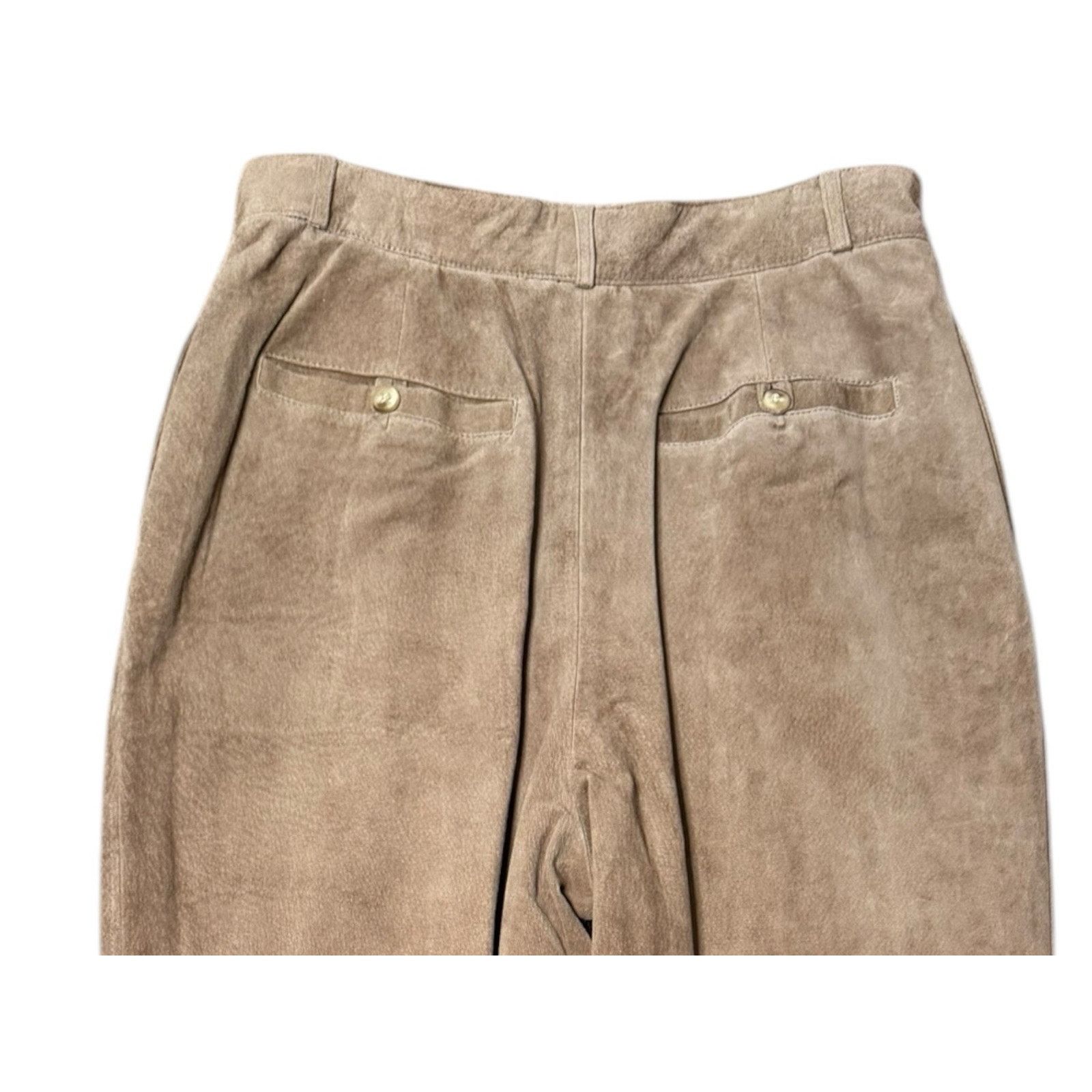 Other Maglia NEW Vintage Suede Leather Pants Pleated Straight Leg Size 30" / US 8 / IT 44 - 5 Thumbnail