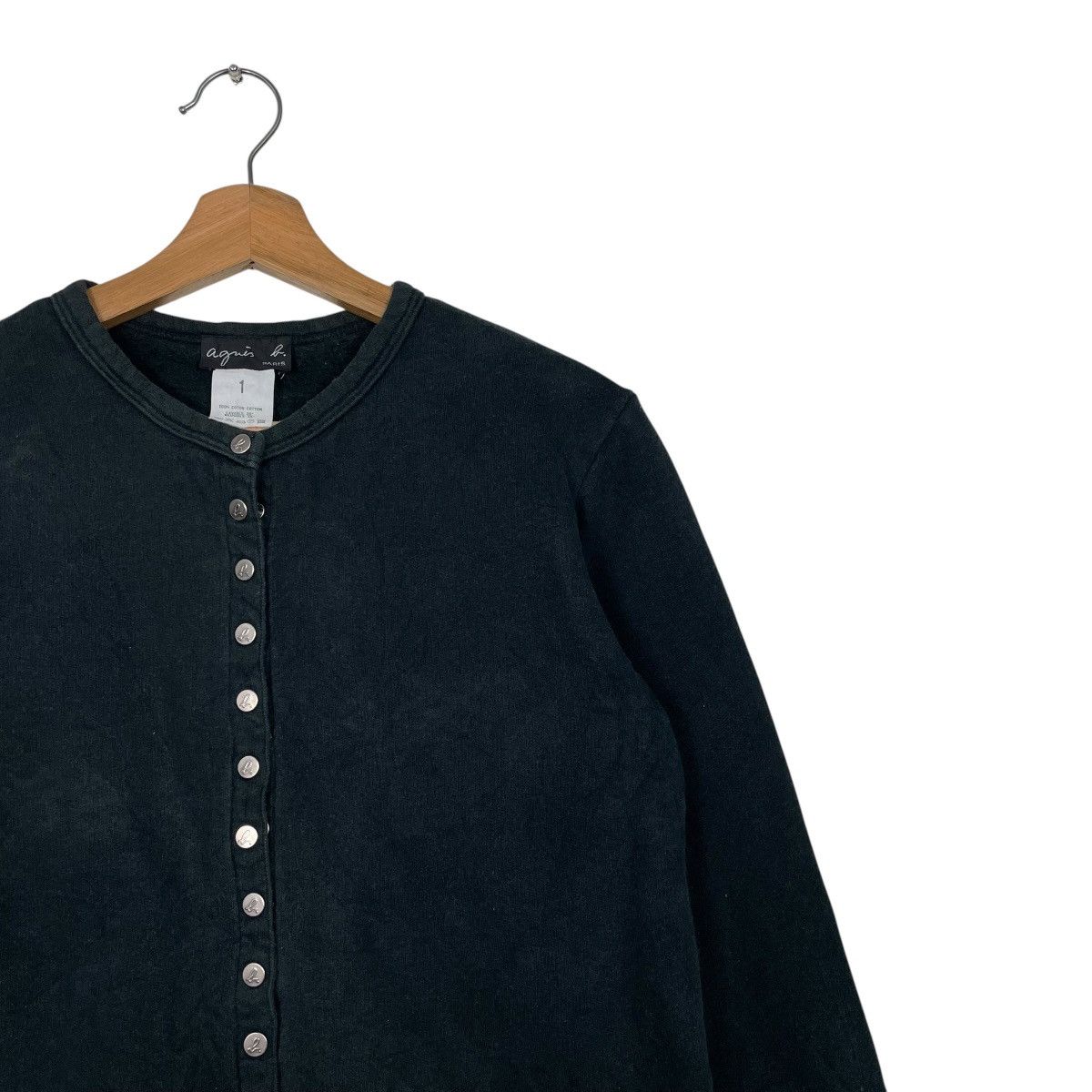 agnes b. Agnes B Snap Button Black Blouse Size S / US 4 / IT 40 - 5 Thumbnail