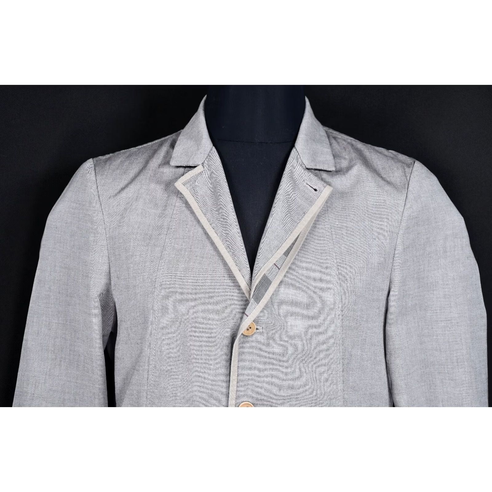 Vintage VINTAGE Marithe Francois Girbaud Blazer Jacket Men 50 Gray Cotton Solid Button Blazer 50 Mens Modern Fit 50s 60s 70s Size 50R - 4 Thumbnail
