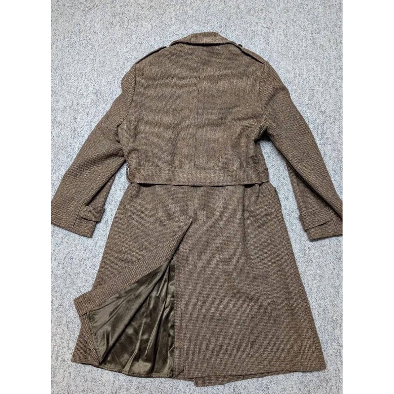 Doublet VINTAGE Botany 500 Tweed Overcoat Belted Double Breasted Wool Trench Coat 42L Brown Mens XS/Adult M/L Size US M / EU 48-50 / 2 - 3 Thumbnail