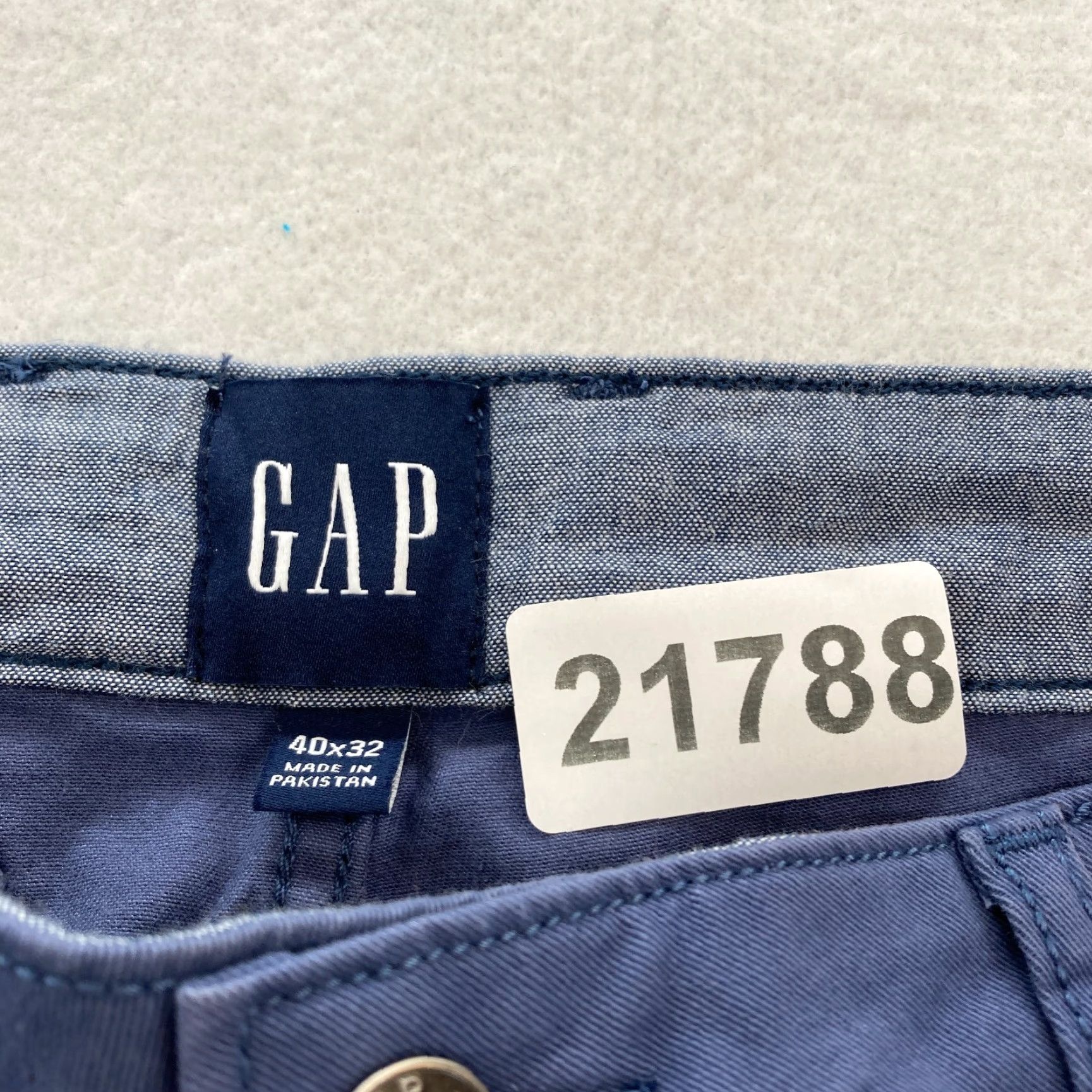 Gap GAP 5 Pocket Pant Mens Slim Fit Straight Leg Blue Twill Chino 40x32 NWT Size US 40 / EU 56 - 4 Thumbnail