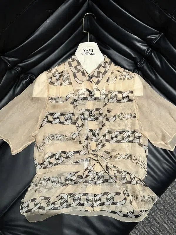 Chanel Chanel Silk Chain Print Shirt . Size M / US 6-8 / IT 42-44 - 6 Thumbnail