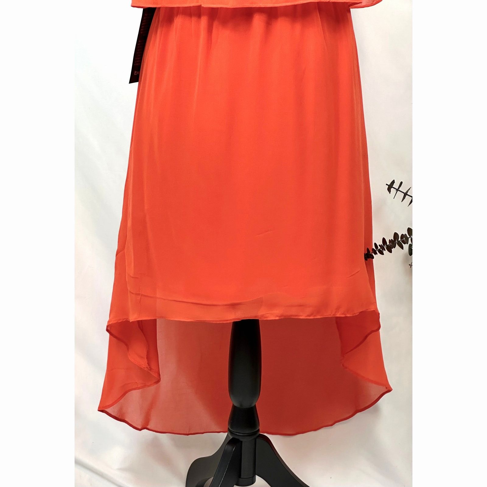 Bebe Bebe Square Neck High Low Chiffon Sleeveless Dress Orange L Size L / US 10 / IT 46 - 11 Thumbnail