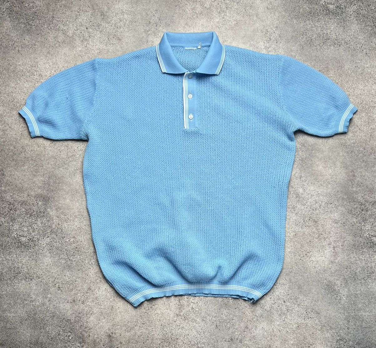 Japanese Brand × Vintage Vintage Japanese knit mesh retro polo shirt Size US L / EU 52-54 / 3 - 1 Thumbnail