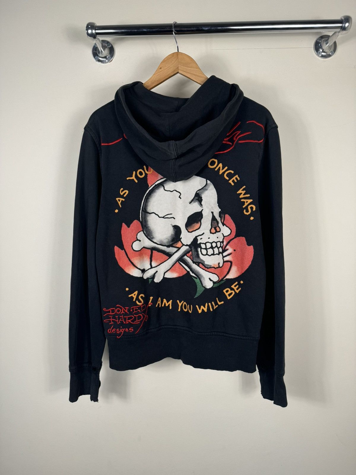 Ed Hardy Ed Hardy by Christian Audigier Distressed Hoodie Size US S / EU 44-46 / 1 - 1 Thumbnail